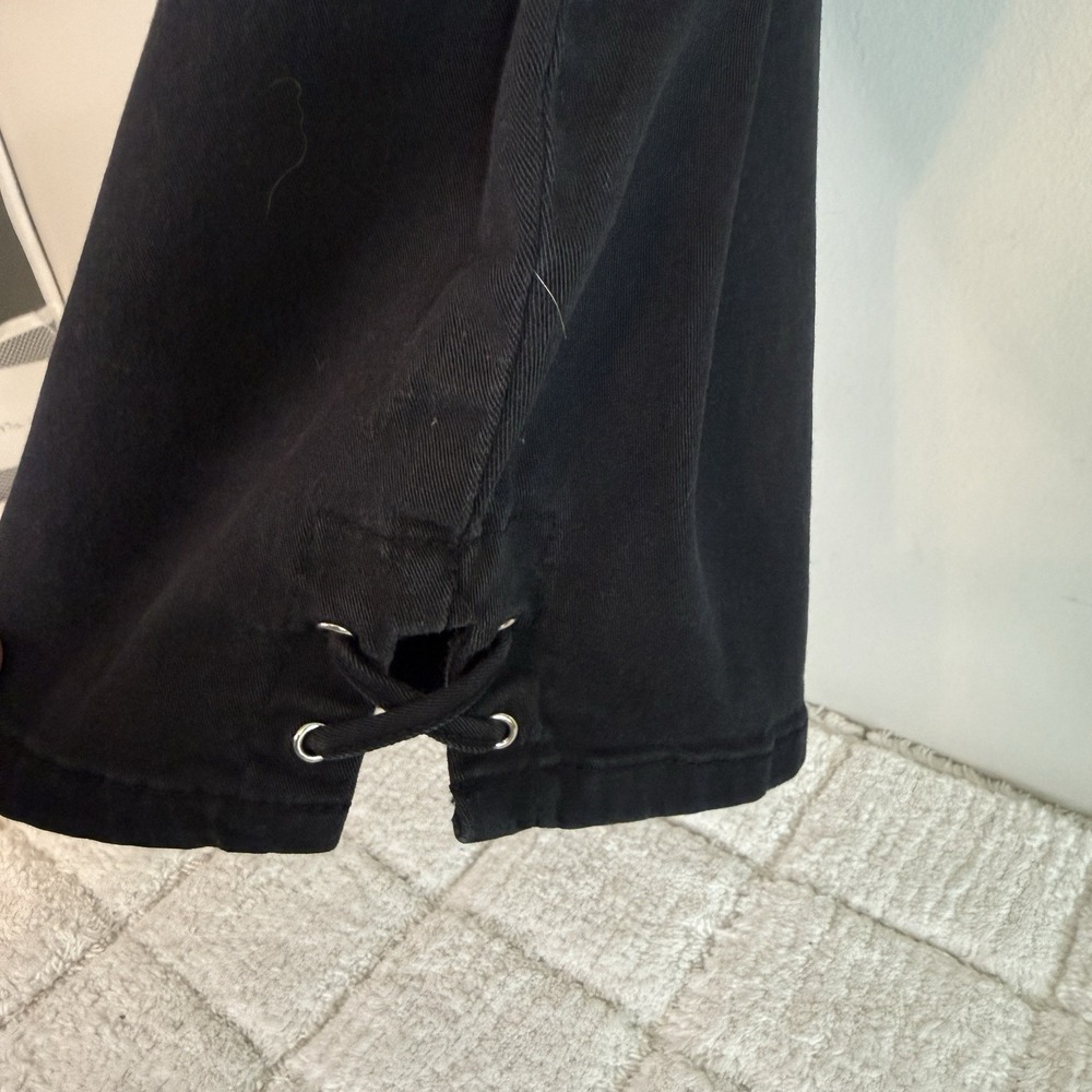 Womens Black Pull On Capris Size XL Stretch Summer Vacation Minimalist Travel - Picture 3 of 14